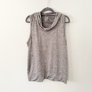 5/$25 Reebok women's cowl neck hooded sleeveless gray tank top - Large